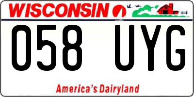 WI license plate 058UYG