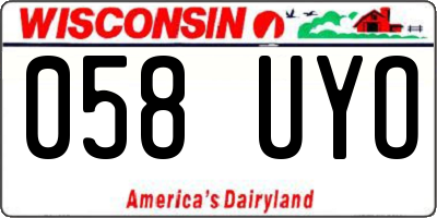 WI license plate 058UYO
