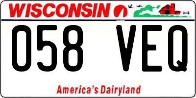 WI license plate 058VEQ