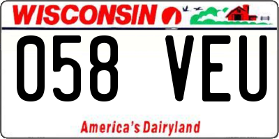 WI license plate 058VEU