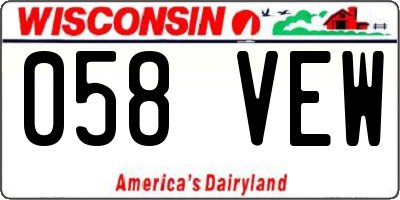 WI license plate 058VEW