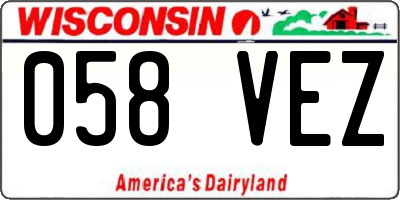 WI license plate 058VEZ