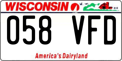 WI license plate 058VFD