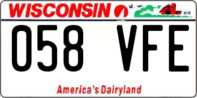 WI license plate 058VFE