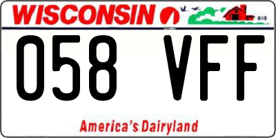 WI license plate 058VFF
