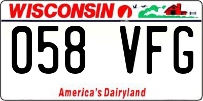 WI license plate 058VFG