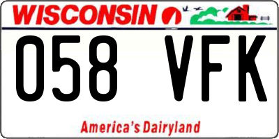 WI license plate 058VFK
