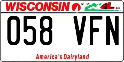 WI license plate 058VFN
