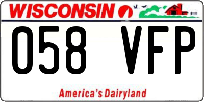 WI license plate 058VFP
