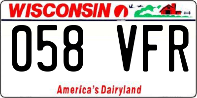 WI license plate 058VFR