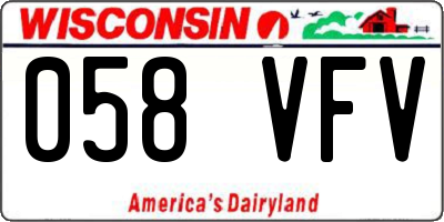 WI license plate 058VFV