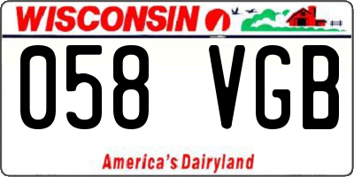 WI license plate 058VGB