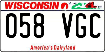 WI license plate 058VGC