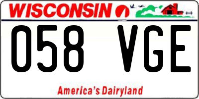 WI license plate 058VGE
