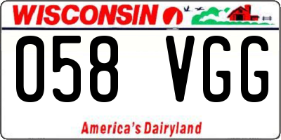 WI license plate 058VGG