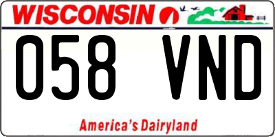 WI license plate 058VND
