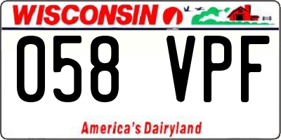 WI license plate 058VPF