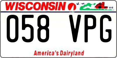 WI license plate 058VPG