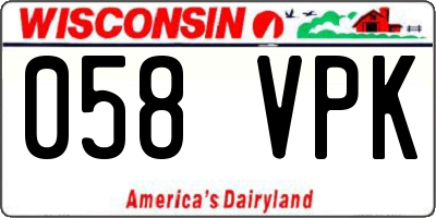 WI license plate 058VPK