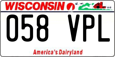 WI license plate 058VPL