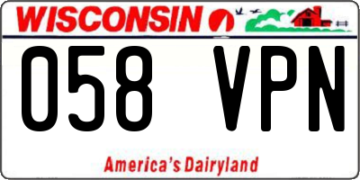 WI license plate 058VPN