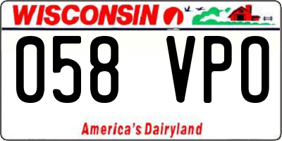 WI license plate 058VPO
