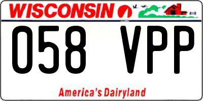 WI license plate 058VPP