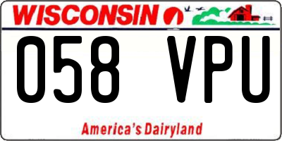 WI license plate 058VPU