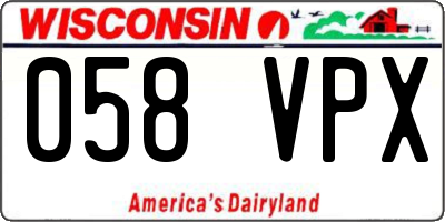 WI license plate 058VPX