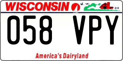WI license plate 058VPY