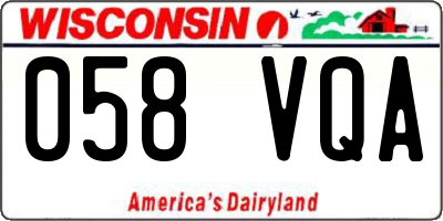 WI license plate 058VQA