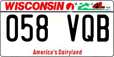WI license plate 058VQB