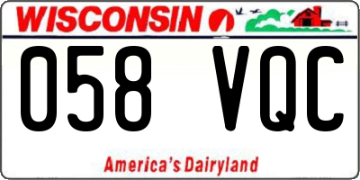 WI license plate 058VQC