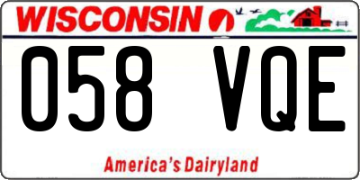WI license plate 058VQE