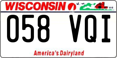 WI license plate 058VQI