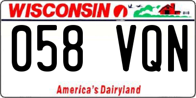 WI license plate 058VQN
