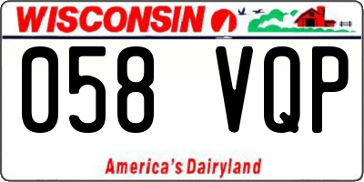 WI license plate 058VQP
