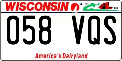 WI license plate 058VQS