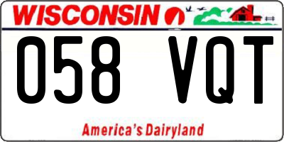 WI license plate 058VQT
