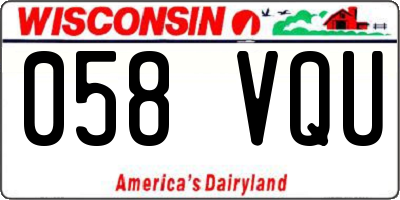 WI license plate 058VQU