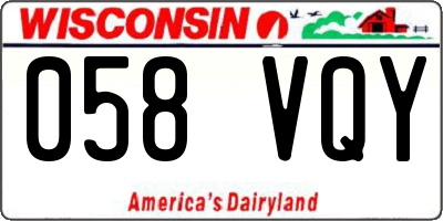 WI license plate 058VQY