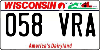 WI license plate 058VRA