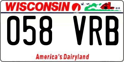 WI license plate 058VRB