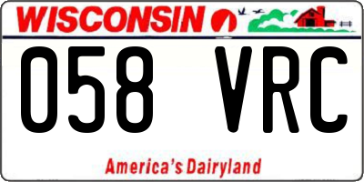 WI license plate 058VRC
