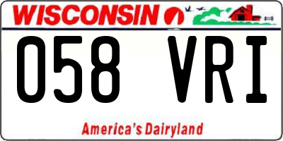 WI license plate 058VRI