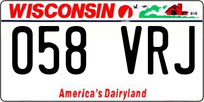 WI license plate 058VRJ