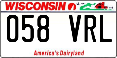 WI license plate 058VRL