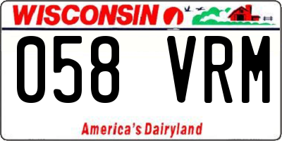 WI license plate 058VRM