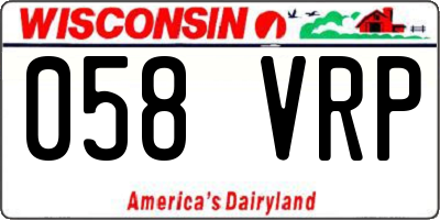 WI license plate 058VRP
