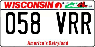WI license plate 058VRR